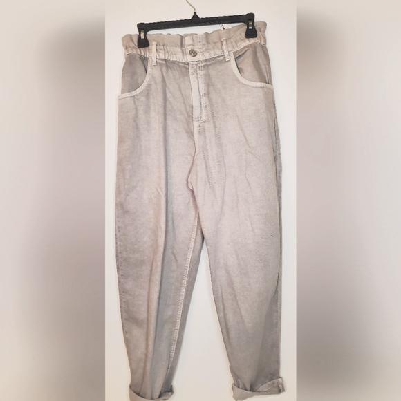 Zara Denim - NWOT ZARA -size M-women oversize denim grey jeans-high-rise-stretch waist